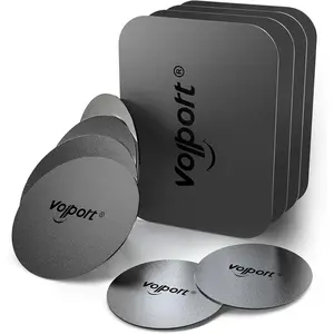 Metal Plate for Phone Magnet, 10 Pack MagicPlate with 3M Adhesive Replacement for Magnetic Phone Car Mount Holder & Cradle & Stand (Vent/CD/Windshield/Dashboard) - Rectangle and Round