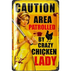 Funny Chicken Coop Signs for outside, CRAZY CHICKEN LADY, Chickens Decor for Coop & Outdoor, Chicken Lover Gifts, Metal Chicken Signs, Chicken Coop Decorations