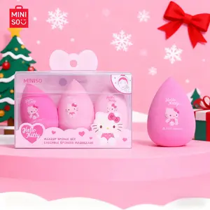 Hello Kitty Beauty Blend Eggs Set, Essential Beauty Products Makeup Tool for Girls, Perfect for Travel and Dates, Includes 3 Makeup Sponges