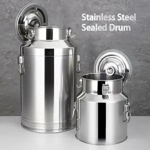 14/18L Stainless Steel Sealed Bucket, Food Grade Oil Storage Barrel, Milk Container, Tea Canister, Fermentation Jar for Brewing
