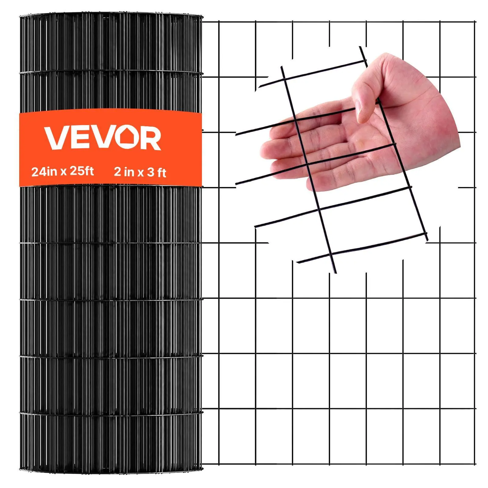 【SummerFinds】VEVOR 24 in × 25 ft 16 Gauge Galvanized Steel Wire Mesh Roll, 2x3in Vinyl-Coated Hardware Cloth, Heavy-Duty Welded Fence, Weatherproof Outdoor Barrier for Farm Ranch Animal Enclosures, Livestock