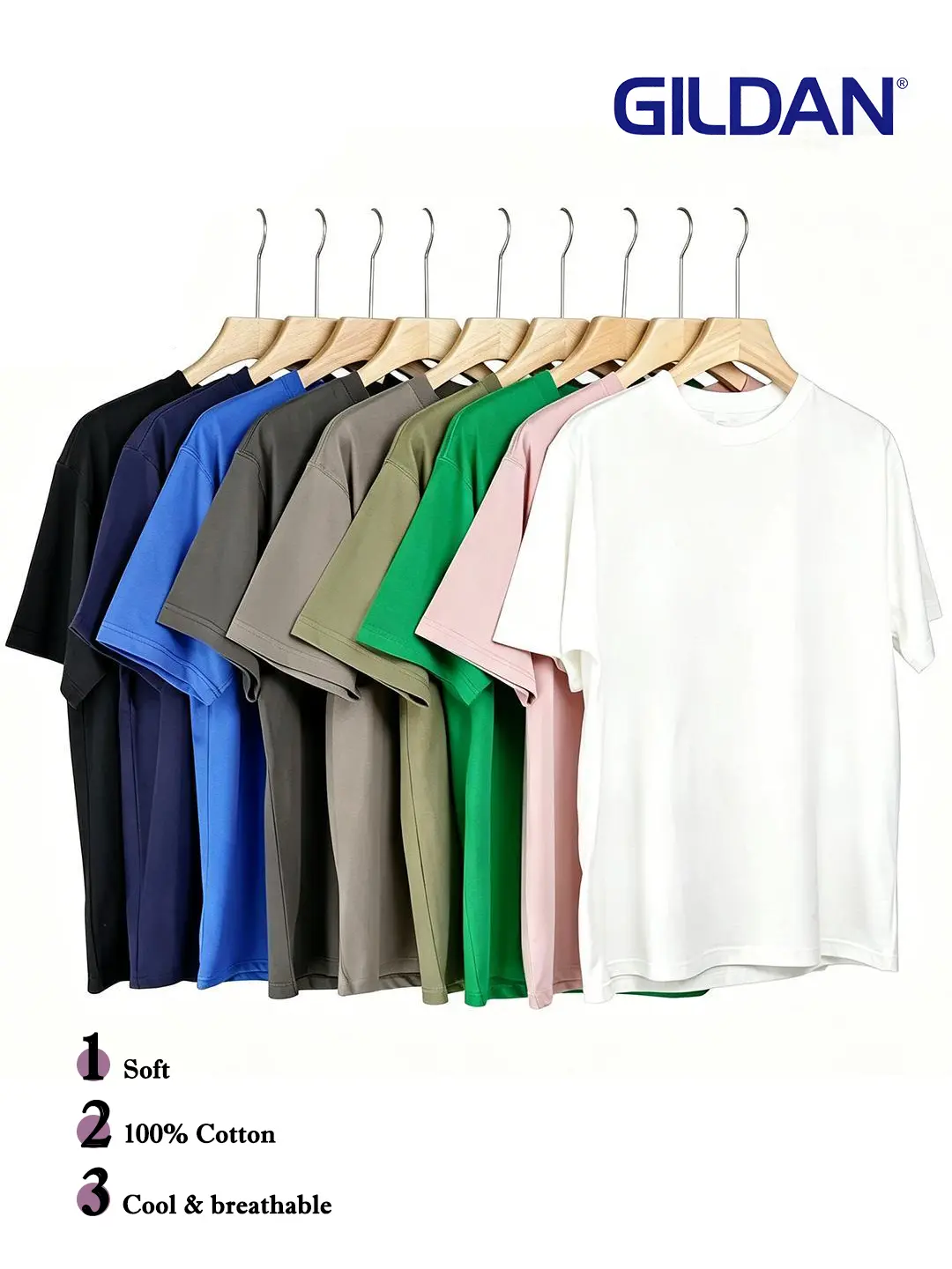 Gildan G5000 4-Pack Unisex Cotton T-Shirts, Plain Crewneck Fitted Fashion Basics, Ultra Soft Breathable Fabric for Everyday Comfort, Shortsleeve, Soft Cotton, All Seasons
