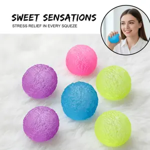 KUTU 3cm Mini Lychee Textured Squeeze Ball Cute Candy Color Stress Relief & Sensory Fidget Toy Ultra-Portable Non-Toxic TPR Material for Kids & Adults