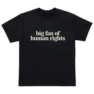 Men's Sports Sweatshirt Human Rights No Human is Illegal Retro Graphic Long Sleeve Tee Empathy Minimalist Radicalized by Decency Big Fan