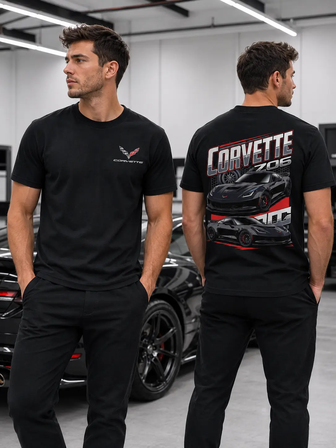 Z06 Performance Graphic T-Shirt, American Sports Car Tee, C7 Corvette Racing Shirt, Muscle Car Graphic Tee for Men, Gift for Car Enthusiasts