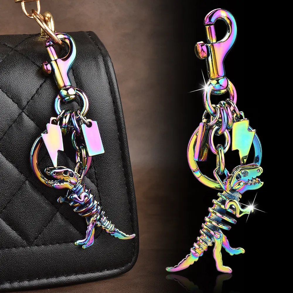 Punk Vintage Metal Dinosaur Skull Keychain - Sports & Outdoor Camping Hiking Hammock Accessory, Bag Pendant, Car Key Ring, Skeleton Charm, Key Chain Decorations, Keychain For Purse, Stylish Keychain