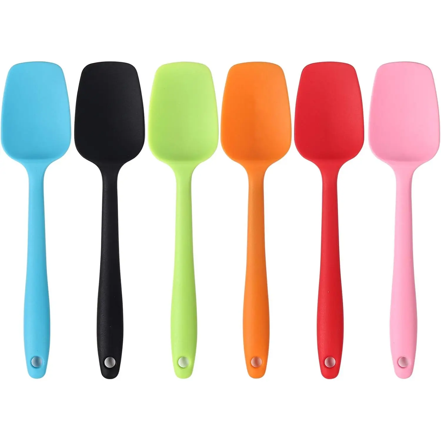 6Pcs Silicone Spatulas 8.2 inch Small Rubber Spoon Spatula Heat Resistant Seamless One Piece Design Non-Stick Spoonula Flexible Scrapers Baking Mixing Tool Kitchenware - Home Improvement.