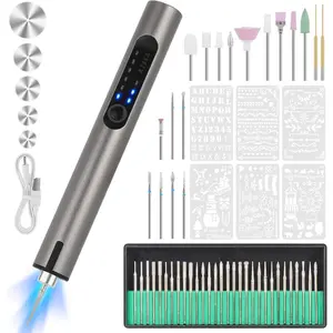 Engraving Pen, USB Engraver Pen with 51 Bits & LED Light Customizer Engraving Pen for, Wood, and Engraving Kit for DIY Etching Gifts