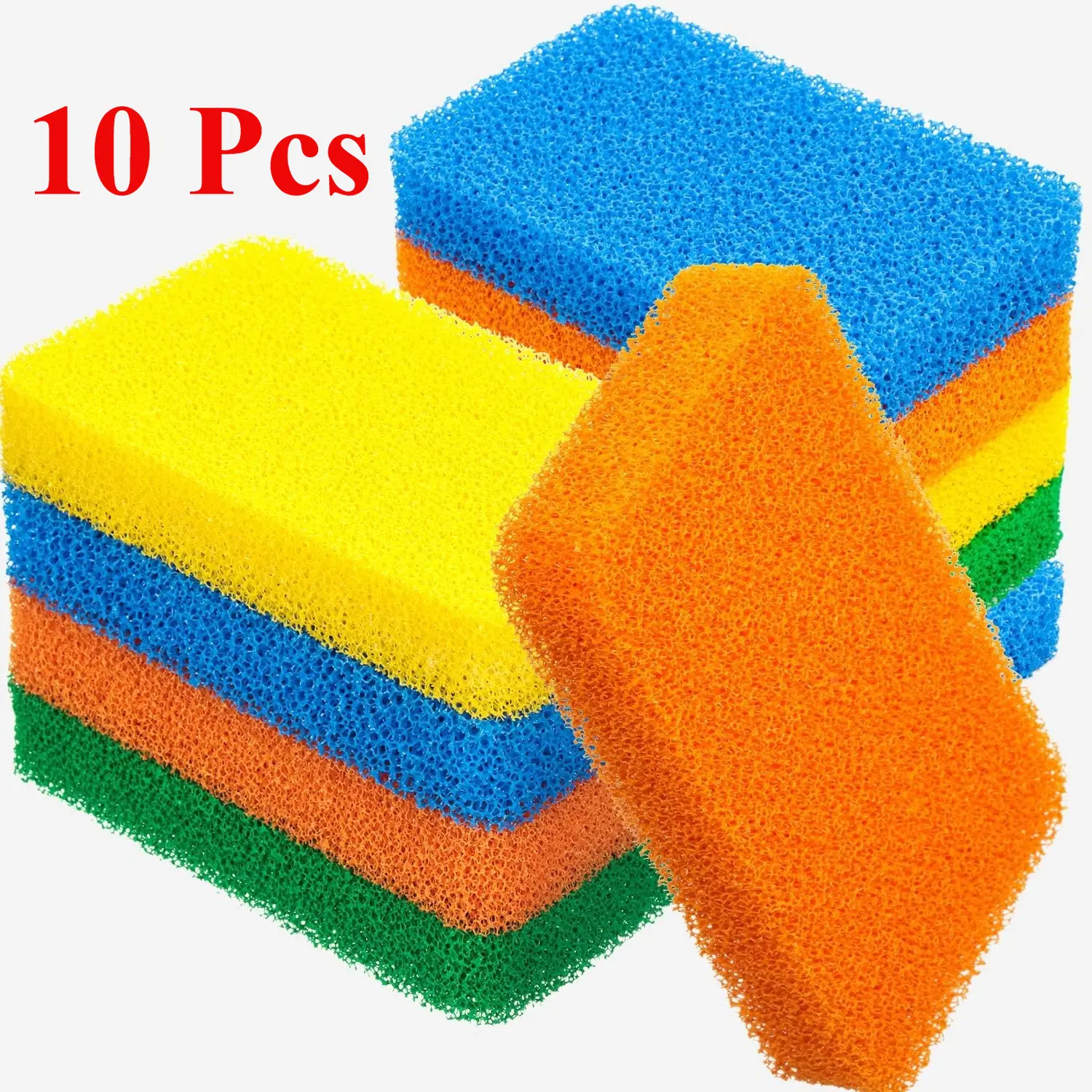 10-Piece Silicone Dishwashing Sponge Set, Long-Lasting Reusable Kitchen Scrubber for Fruits, Vegetables, Soft Home Cleaning Supplies (Party Bag Gift Option)