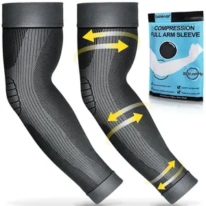 Compression Arm Sleeves Elbow Supports Full Arm Protection for Men & Women Pair Non-Slip Sports Braces Medical Grade 20-30 mmHg Graduated Compression, Nylon Blend tiktokshopspringglowup