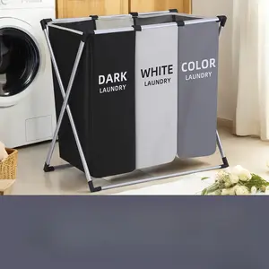 1pc Large Rectangular Laundry Hamper Basket with Handles - Durable Fabric, Dark Grey/White/Black Options, Multi-Component Design for Home, College Dorm, Bathroom & Bedroom - Stylish & Functional Clothes Storage Organizer, Laundry Baskets