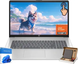 HP 17.3-inch Flagship Touchscreen Laptop - Win 11 Pro, AI-Powered Copilot, AMD R5-7530U, 17.3" HD+ BrightView Display, Wi-Fi 6, 8GB RAM, 512GB SSD