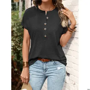 tiktokLUNEHalfButtonBatwingSleeveTee