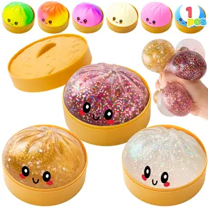 JOYIN Dumpling Mystery Box  – 1pcs Quick rebound,Full of surprises,NOT ALL Glitter, Random Styles Surprise, Colorful Soft Squeeze Stress Balls Fidget Sensory Toy, Decompression Gift for Kids Adults Squeeze toy, Soft Sensory Squeeze Toy for Stress Relief