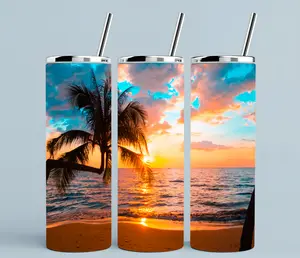 Beach | 20oz Skinny sublimation tumbler transfer print out (TRANSFER ONLY, NOT A FINISHED TUMBLER) Drinkware