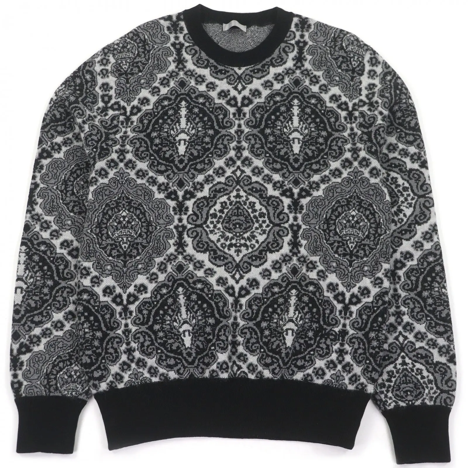 Pre-owned Dior Cotton Small Leather Goods Paisley Mohair Blend Sweater