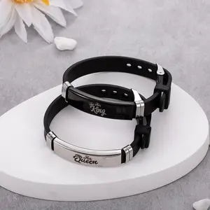 Couple Crown Pattern Leather Bracelet Set - Adjustable His and Hers Jewelry