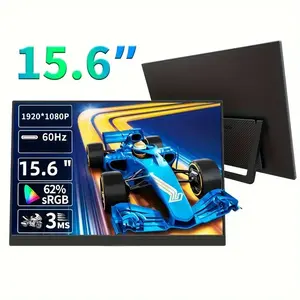 15.6-inch Portable Monitor 16:9 Full HD 1920*1080P IPS Laptop Display with Stand USB-C Freesync HD Video Game Monitor 0.3-inch Ultra-thin Lightweight for Travel Office Use Touchscreen Monitor