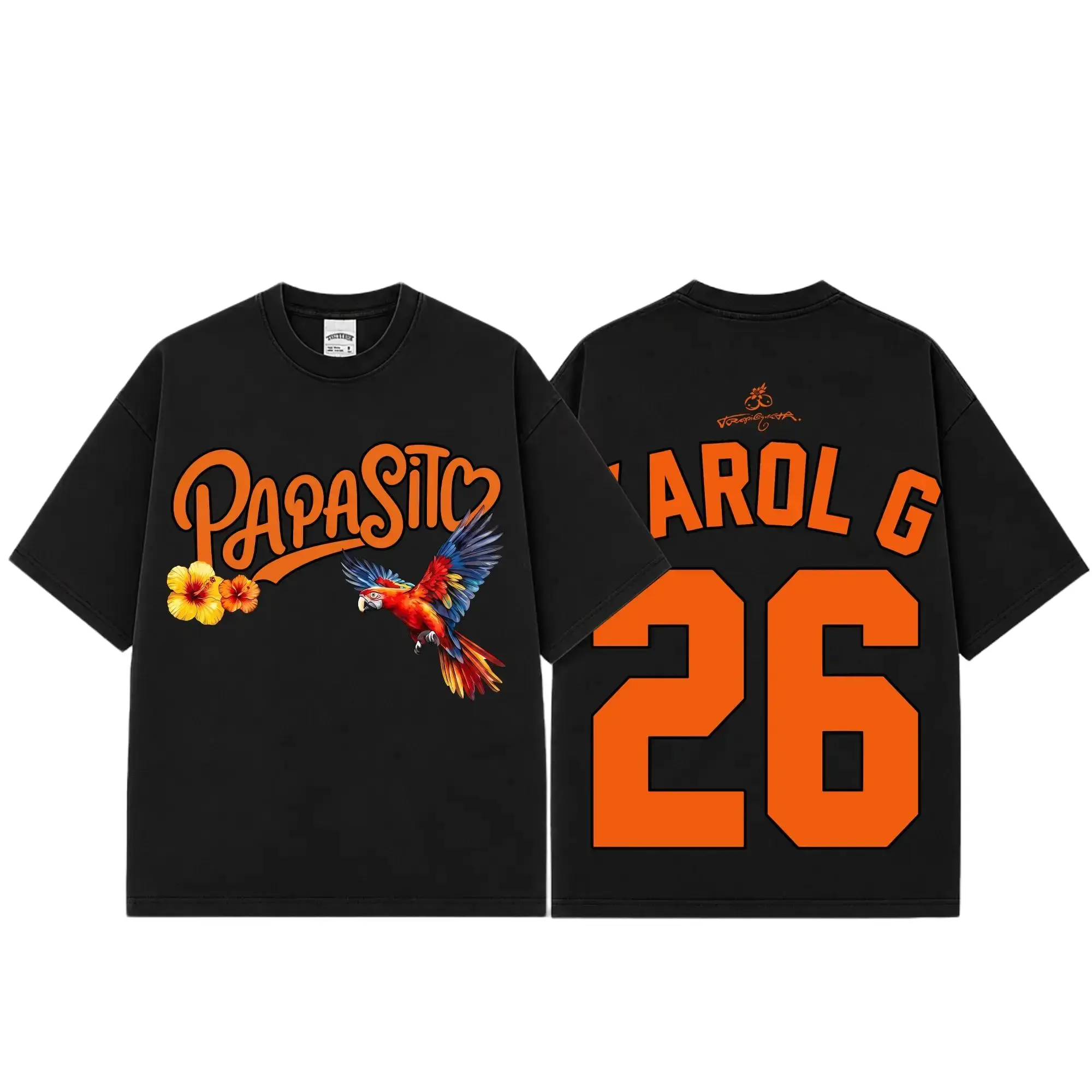 [FREE SHIP] Papasito Tropitour 2026 Graphic Premium Cotton T-Shirt, La Bichota Latin Pop Fan Tee, Orange Jersey Style Concert Shirt