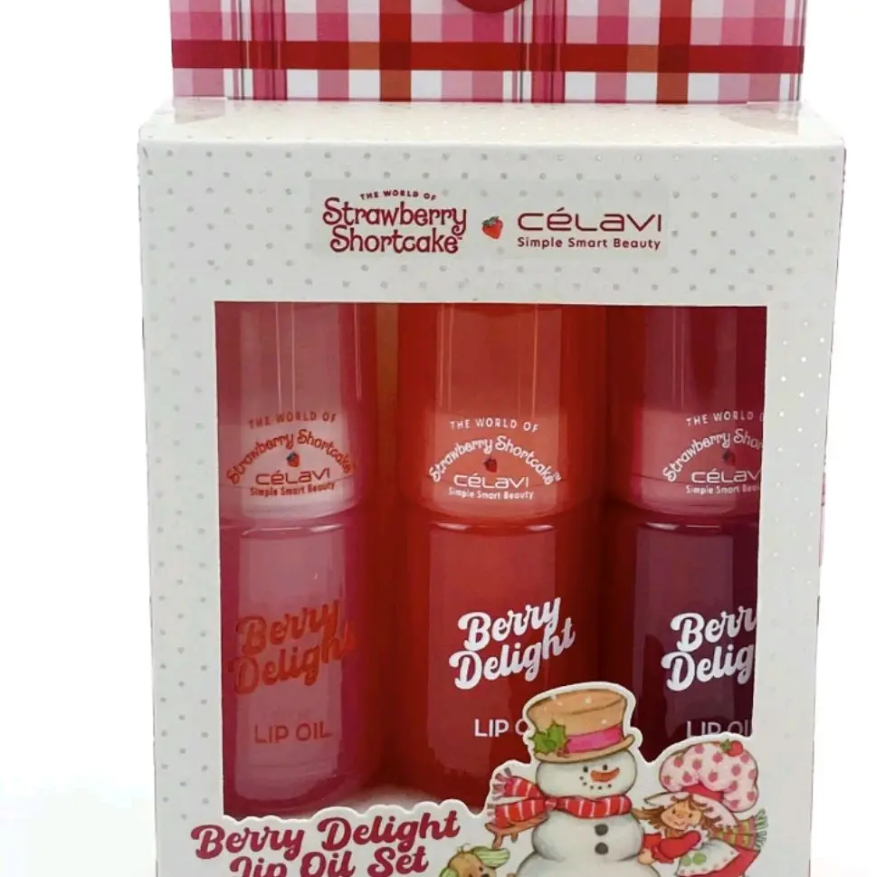 Strawberry Shortcake Berry Delight Lip Oil Set - 3 Pack of Berry Delight Lip Oils for Soft and Shiny Lips