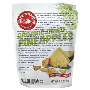 Made in Nature Organic Dried Pineapples, Sun-Ripened, Unsulfured, 7.5 oz (213 g)