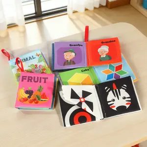 6-Piece Baby Sensory Early Education Toy Book Set, Montessori Busy Book, Interactive Learning Cloth Books for Infants, Unisex Gift for Cognitive Development