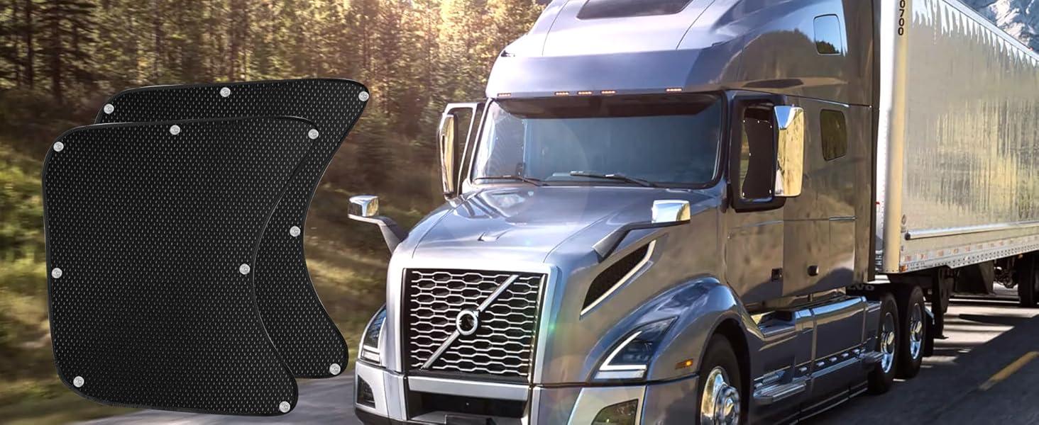 2pcs Semi Truck Side Window Sun Shade for Freightliner Volvo VNL International Trucks RV,Interior UV Protection Truck Side Window Shade semi Trucks Accessories Keep Your car Cool