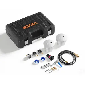 【FathersDayGift】VEVOR Turbo Boost Leak Tester Kit, Compatible with 3"/3.5"/4" Pipe, 0-150 PSI Valve Gauge & 0-60 PSI Adapter Gauge, Turbo System Leakage Tester Set with 4 Pairs of Air Fittings for Diesel Trucks, SUV