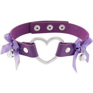 Leather Choker Bow Leather Love Necklace for Women Adjustable Necklace Pink Choker Necklaces Bow Necklace Black Leather Necklace