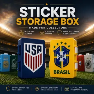 Soccer Sticker Storage Box, 3D Printed Collector Organizer