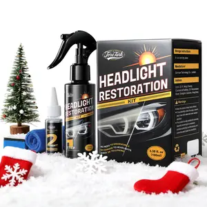 Toretark Car Headlight Restoration Kit 100ML Repair Liquid & 10ML Crystal Plating Agent for Oxidation Slightly Yellowing Scratch Repair Transparent Finish Best Christmas Gift