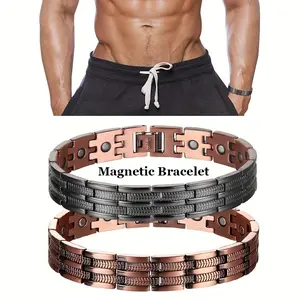 1 pc Mens Copper Bracelet, Copper Magnetic Bracelet with 3500 Gauss Magnets, Adjustable Jewelry with Sizing Tool