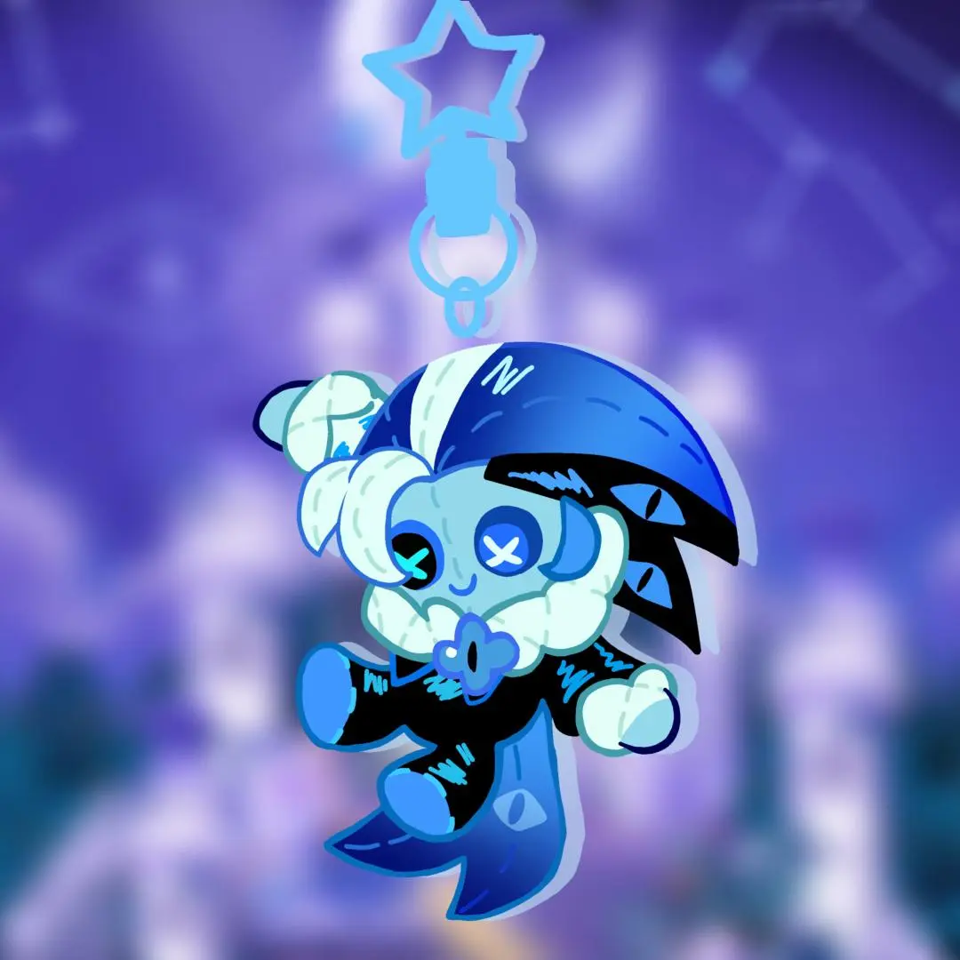 Cookie Run Kingdom Shadow Milk Cookie Keychain, CRK Keychain - Cute Chibi Cookies! Cute, Durable, And Perfect For Bags, Keys, Or Gifts