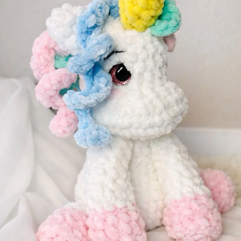 Handmade Crochet Unicorn– Soft Plush Decorative Keepsake