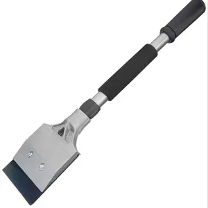 Heavy-Duty All-Metal Scraper, 18-Inch Tubular Steel Handle with Double-Edged Blade, Suitable for Floor, Tile and Roof Removal