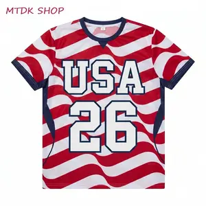 Unisex Football T-Shirt, Retro Varsity Font, USA 26 Print, Breathable Mesh, Tailgating Gameday Fit Outfit, Unisex Shirt