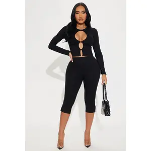 Mia Date Night Capri Pant Set - Black