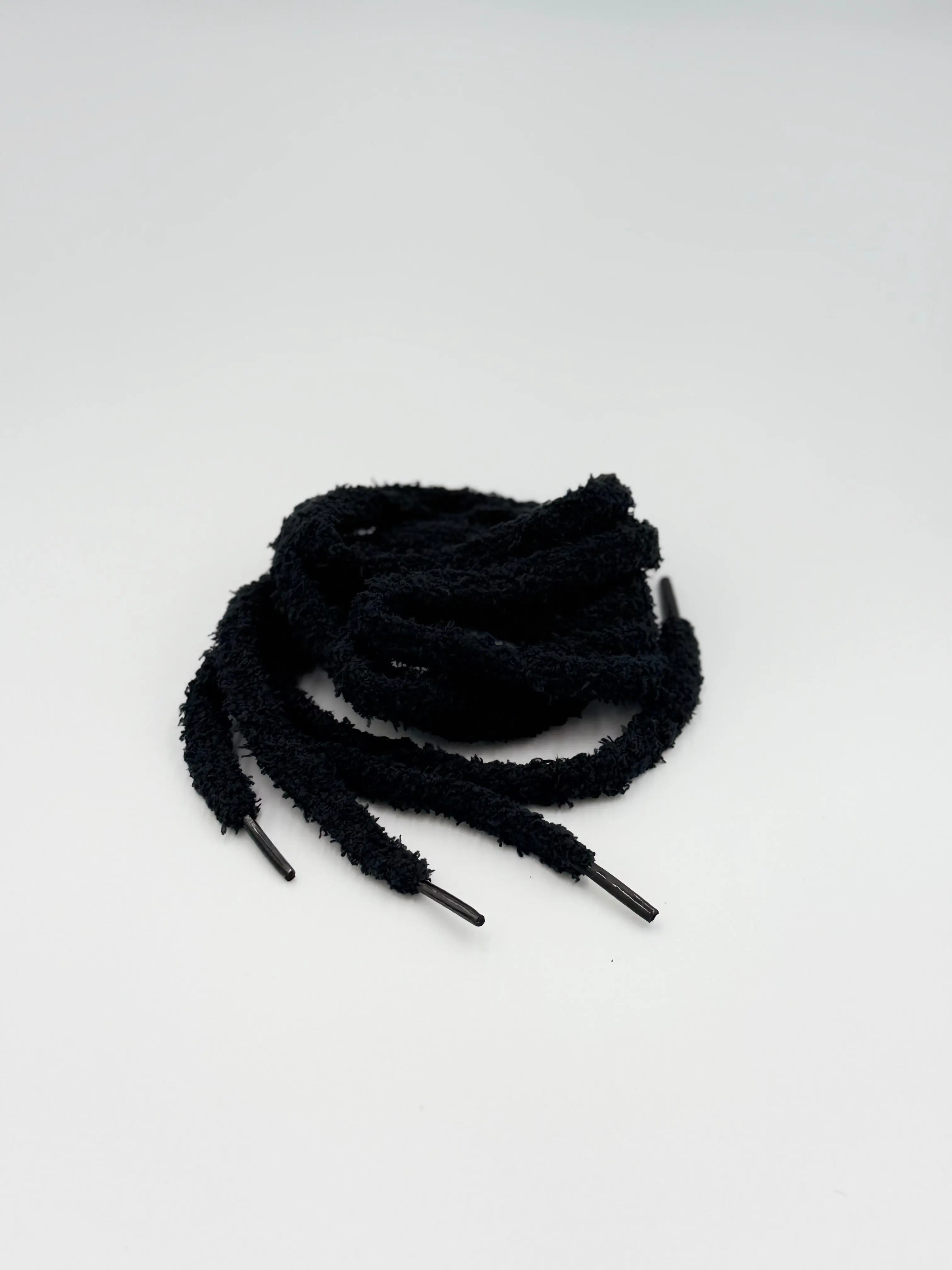 Black Fuzzy Sneaker Laces