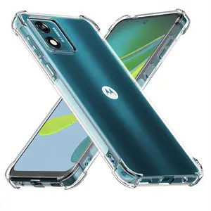 Case for Motorola Moto E13, Clear Phone Case with Reinforced Corners Camera Protection Bumper Slim Fit Shockproof Flexible TPU Case, Transparent