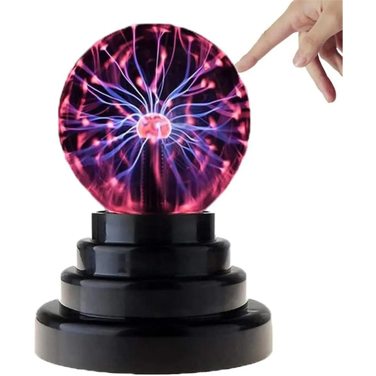 Plasma Ball Lamp - Touch Sensitive Lightning Globe, USB & Battery Powered, Magical Static Electricity Ball for Parties, Bedroom Decor, Birthday & Holiday Gifts, 3 Inch