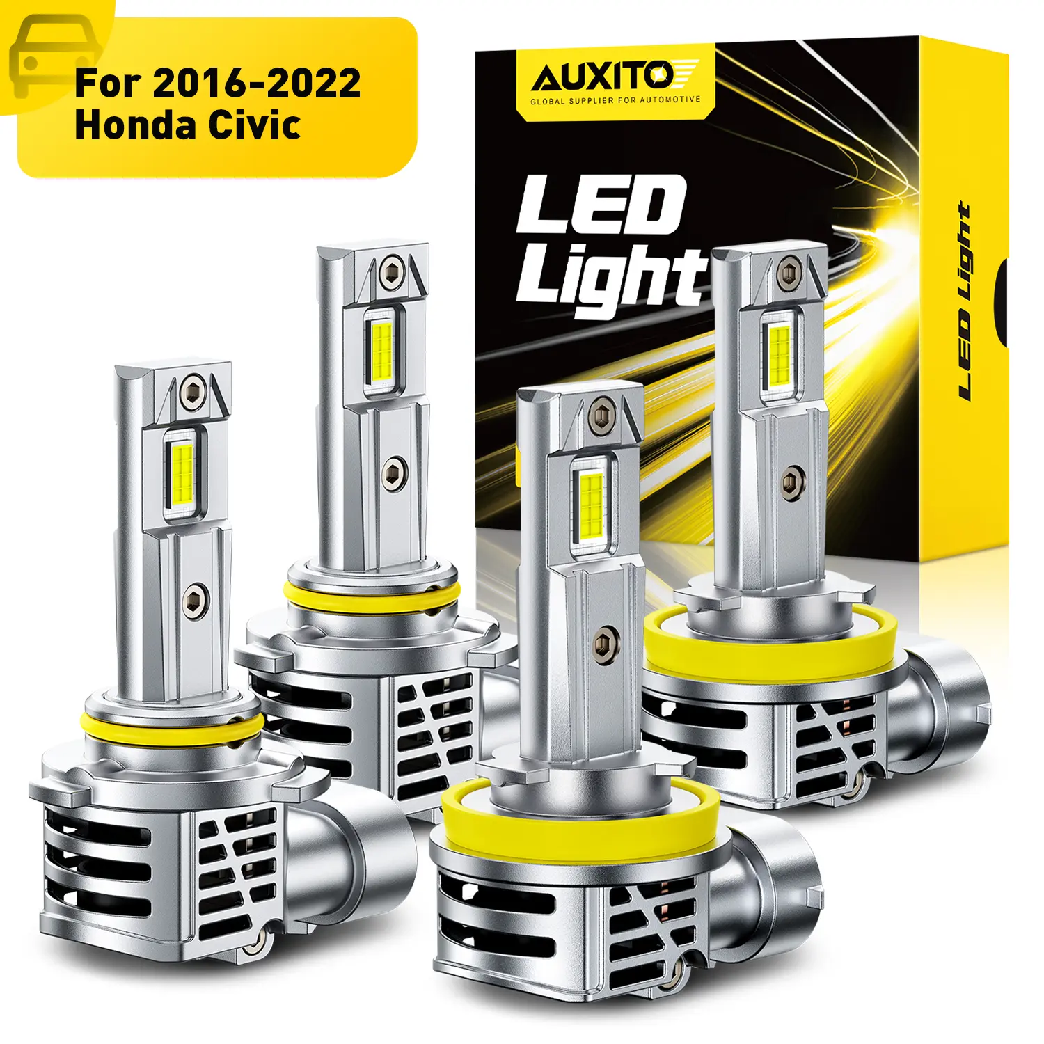 【Best Value】For 2016-2022 Honda Civic LED Headlight Bulbs -9005 High Beam+H11 Low Beam LED Bulbs,48000LM 6500K Cool White,60,000Hrs Long Service Life with Cooling Fans,No error,CANBUS Ready,No Flickering, Plug and Play