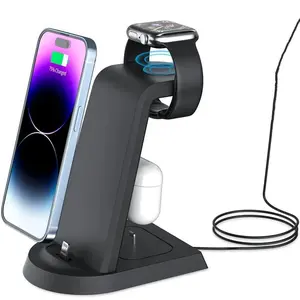 3-in-1 10W Fast Wireless Charger for Apple Devices Super Fast Charging Wireless Desktop Charger for iPhone 14/13/12/11/, Apple Watch 8/SE/7/6/3, AirPods 2/3/Pro