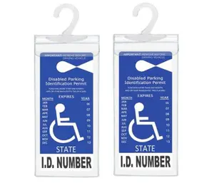 Handicap Parking Placard Holder Ultra Transparent Disabled Permit Protective Cover with Large Hanger & Supplier Warranty