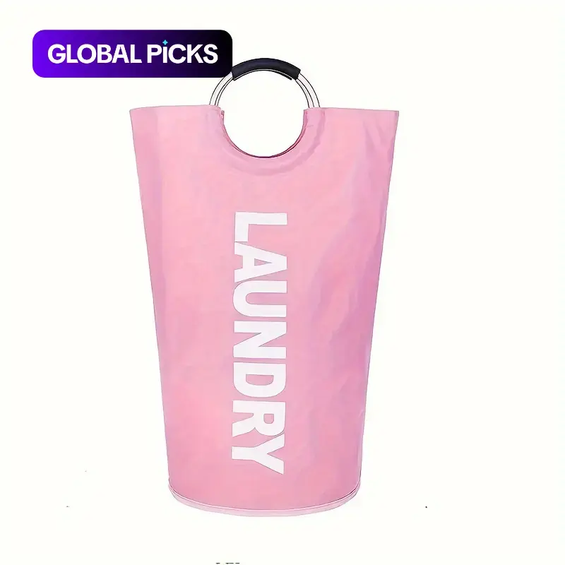 Large-Capacity Folding Laundry Basket, 1-Piece Waterproof Foldable Storage Basket with Liner and Handle, Home Organizer for Bathroom, Laundry Room and Balcony, Collapsible Laundry Hamper #GLOBAL PICKS