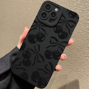 Cherry Pattern Phone Case, Decorative Phone Protector Cover, Phone Accessories Compatible with iPhone 16 15 14 13 12 11 Plus/Pro/Pro Max