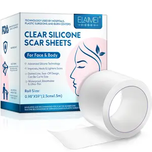 Elaimei Invisible Scar Roll, Reusable Silicone Patch, Silicone Scar Patches, Silicone Scar Sheets, Reduces Scars, Softens Skin, Improves Facial Skin, Clear, Gentle & Non-Irritating, Scar Tape for Face Scars
