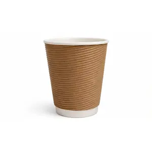 Harshu Rippled Paper Cups - 250 ML, 25 Pack