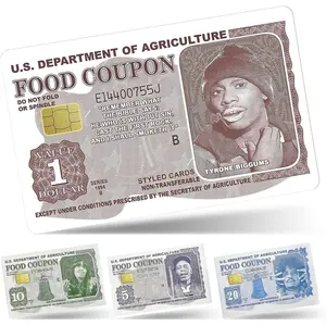 Funny 4Pcs Personalized Food Coupon Debit Card Sticker Skin Cover Waterproof Scratchproof Suitable for Small Chip