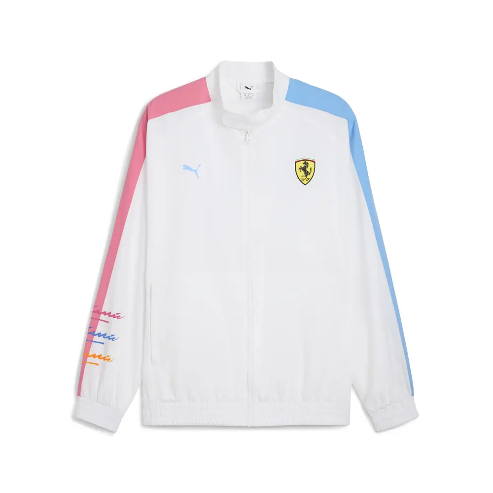 PUMA Mens Scuderia Ferrari Miami T7 Jacket Athletic Outerwear Casual - White
