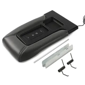 Fit For 2001-2007 Silverado Sierra Center Console Armrest Wireless Charging Gray